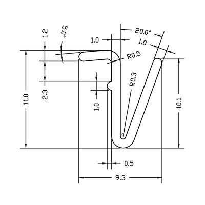 61-130-0 MODULAR SOLUTIONS SEALING PROFILE 30 SERIES RETAINING INSERT, RIGID PANEL GASKET, 8'